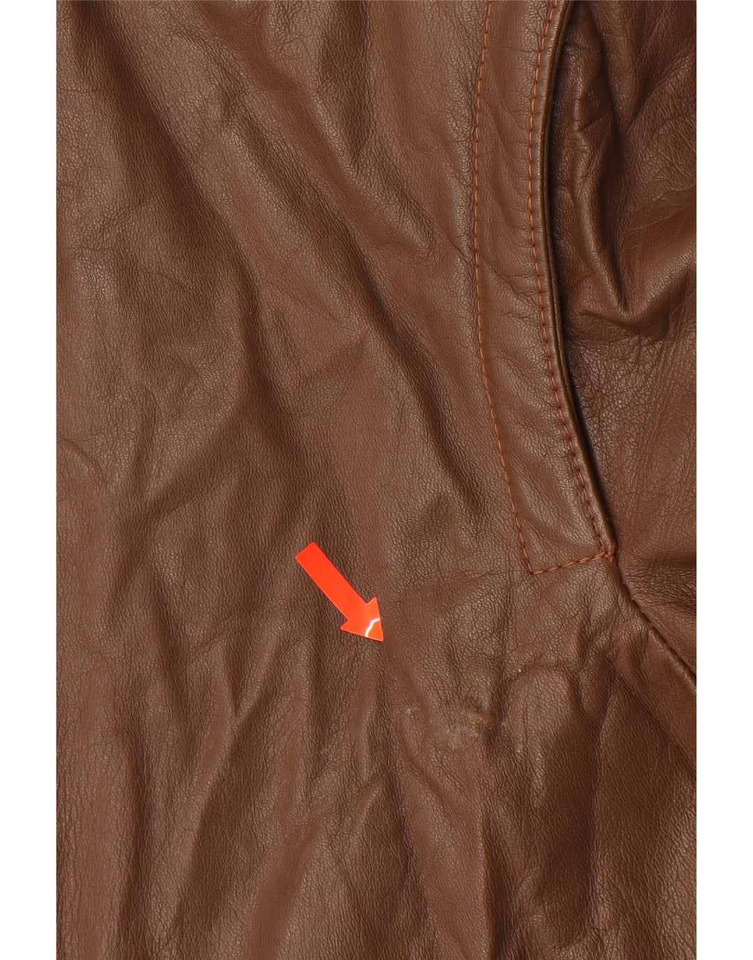 VINTAGE Mens Leather Jacket IT 52 XL Brown