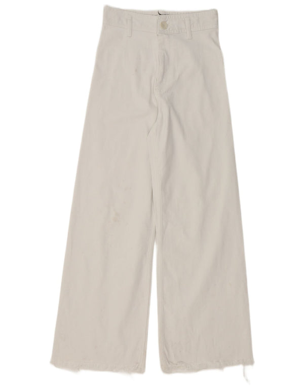 Zara Womens High Rise Wide Leg Jeans EU 36 XS W26 L29 White