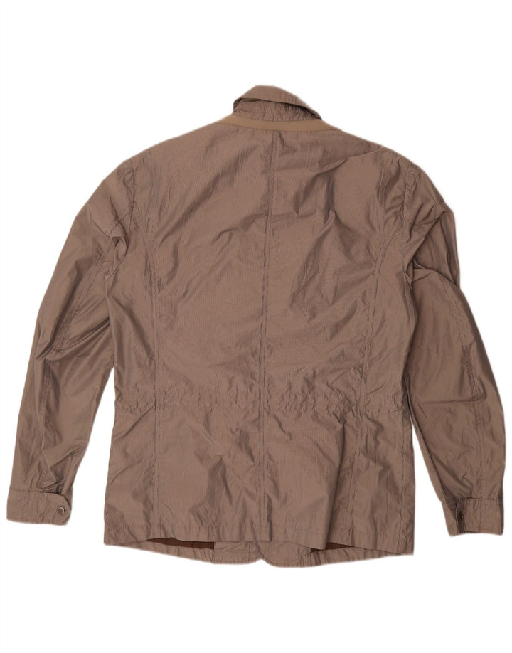 Geox Mens Respira Utility Jacket UK 40 Large Brown Pinstripe Polyester