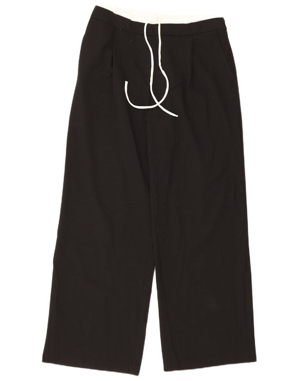 Zara Womens Wide Leg Chino Trousers Large W30 L30 Black