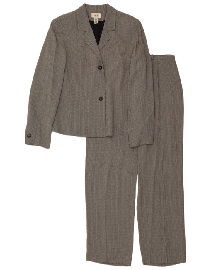 Talbots Womens 2 Button 2 Piece Set UK 16 Large W34 L30 Grey Herringbone