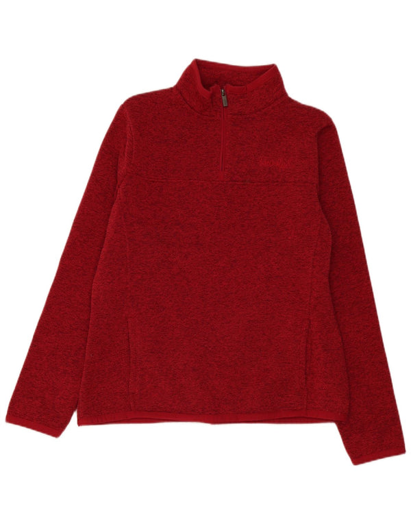 Weird Fish Womens Zip Neck Sweatshirt Jumper UK 16 Large Red Flecked
