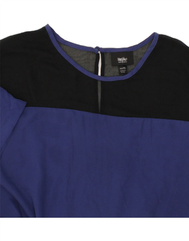 MOSSIMO Womens T-Shirt Top UK 20 2XL Navy Blue Colourblock Polyester Vintage Mossimo and Second-Hand Mossimo from Messina Hembry 
