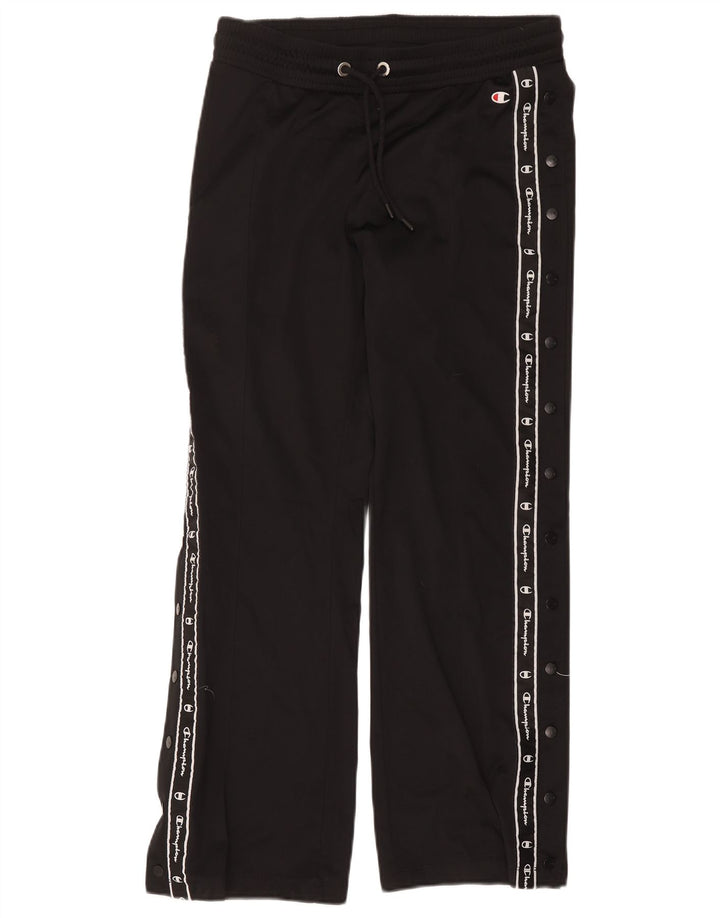 Champion Womens Graphic Tracksuit Trousers UK 14 Medium Black Polyester