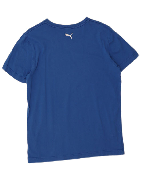 Puma Mens Graphic T-Shirt Top Large Blue Cotton
