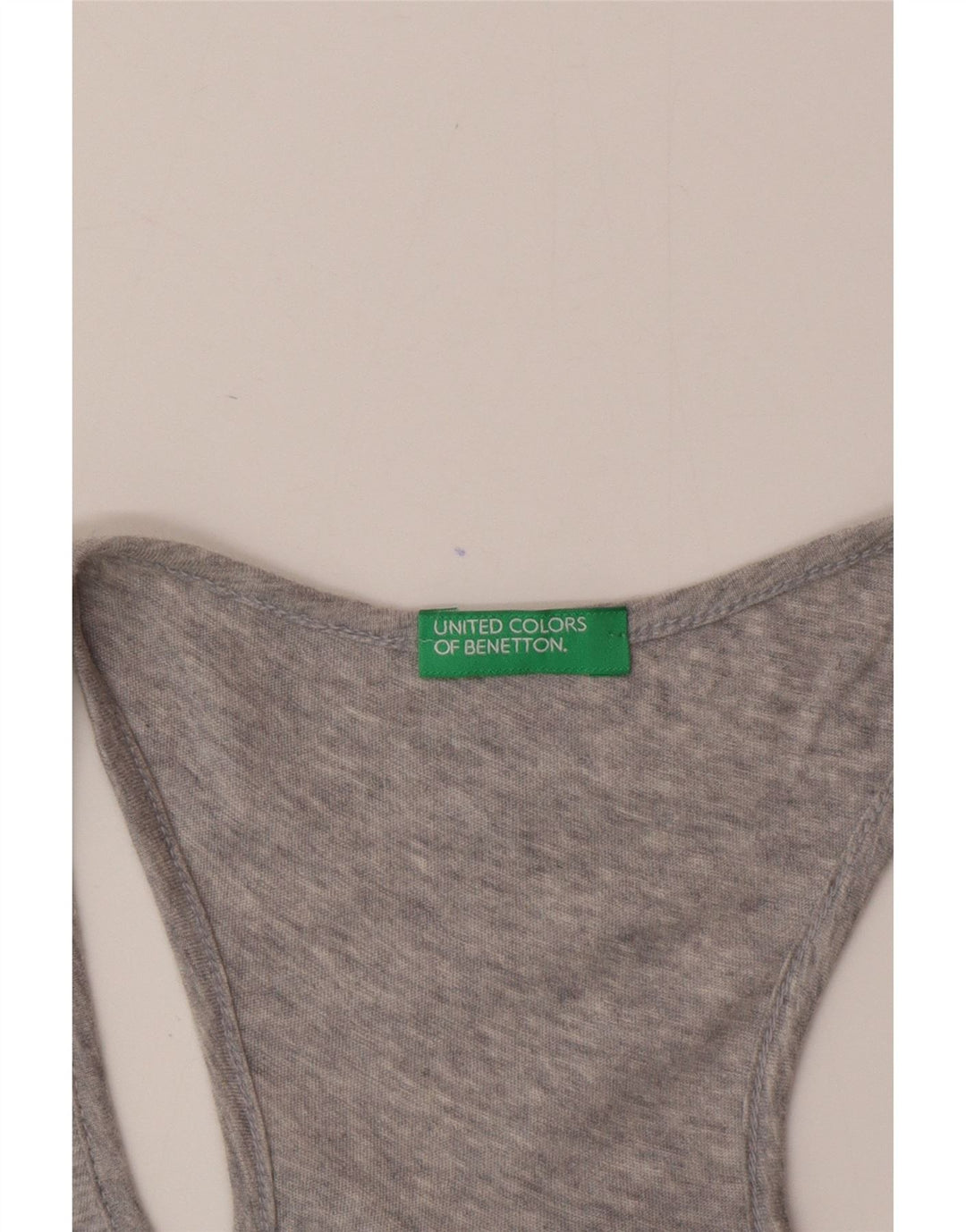 Benetton Womens Vest Top UK 12 Medium Grey Flecked