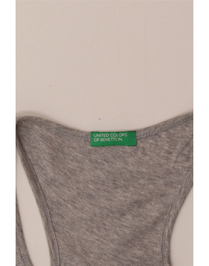 Benetton Womens Vest Top UK 12 Medium Grey Flecked