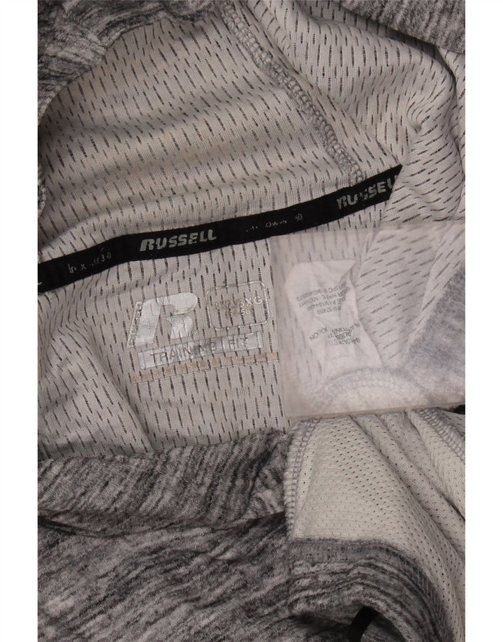 Russell Athletic Mens Hoodie Jumper 3XL Grey Flecked Polyester