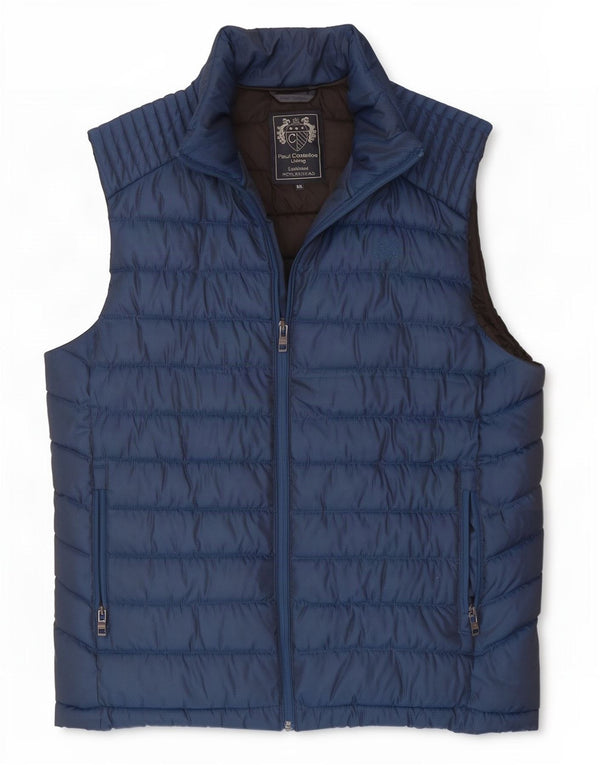 Paul Costelloe Mens Padded Gilet UK 44 2XL Navy Blue Polyester