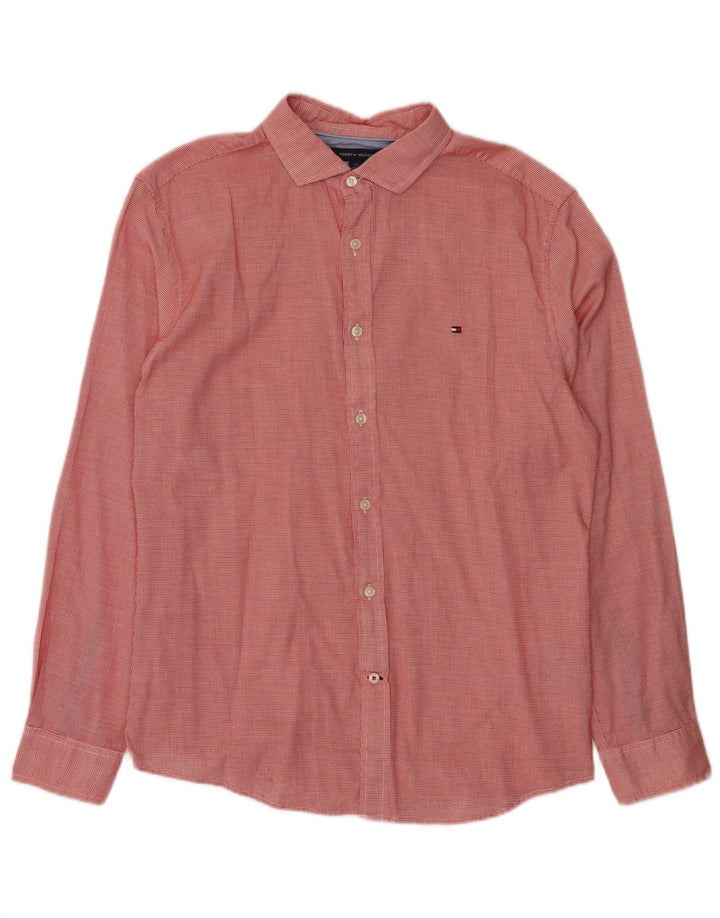Tommy Hilfiger Mens Mauritius Shirt Large Red Check Cotton