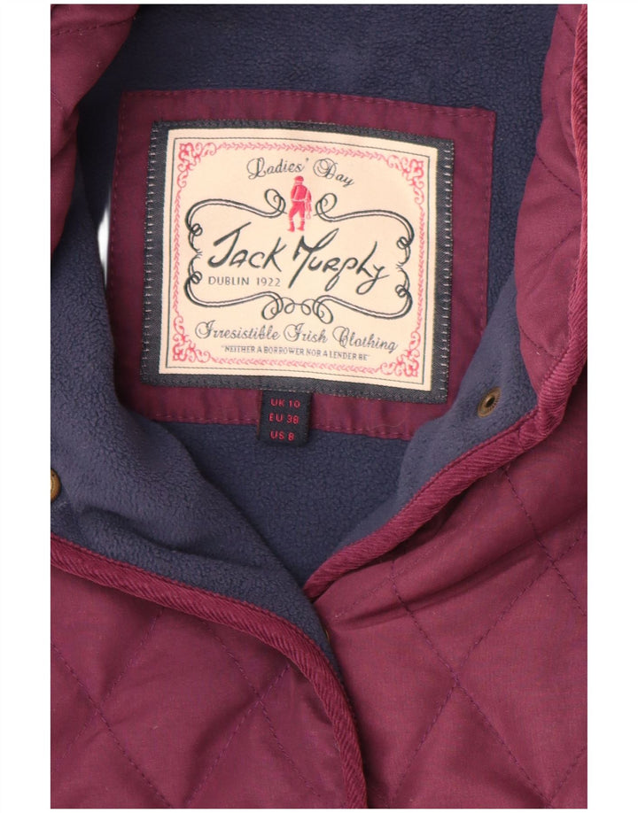 JACK MURPHY Womens Quilted Jacket UK 10 Small  Purple Polyester