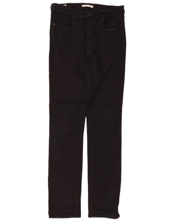 Levi's Womens 724 High Rise Straight Jeans W31 L34 Black Cotton