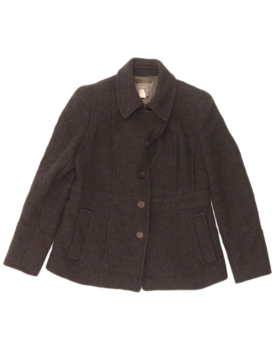 J. Crew Womens By Nello Gori 4 Button Pea Coat US 6 Medium Grey Wool