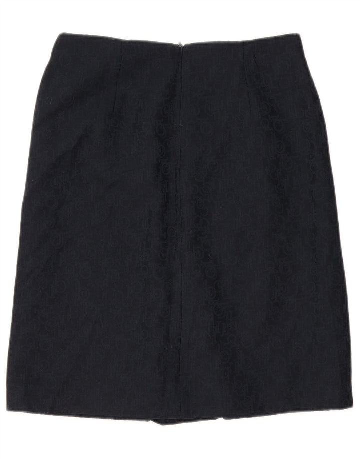 Roccobarocco Womens Graphic A-Line Skirt IT 46 Large W30 Navy Blue