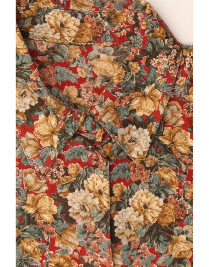 VINTAGE Womens Shirt UK 12 Medium Multicoloured Floral Vintage Vintage and Second-Hand Vintage from Messina Hembry 