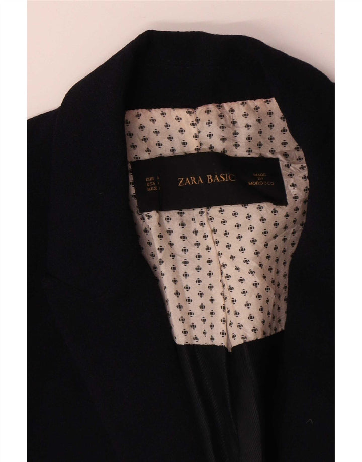 Zara Womens 1 Button Blazer Jacket UK 14 Medium Navy Blue