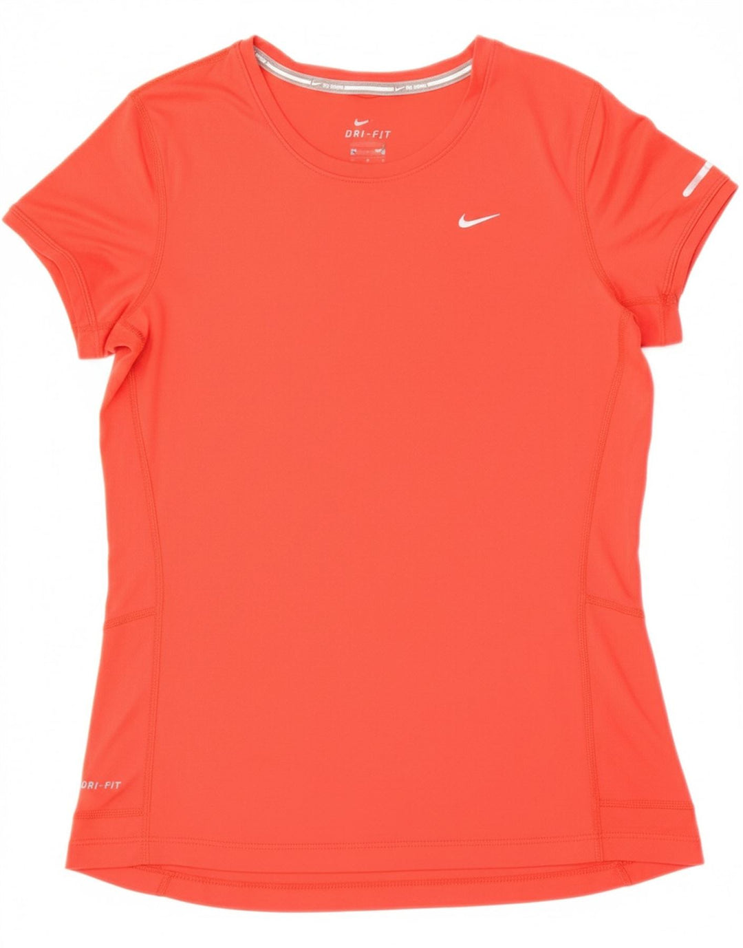 NIKE Womens Dri Fit T-Shirt Top UK 12 Medium Red Polyester