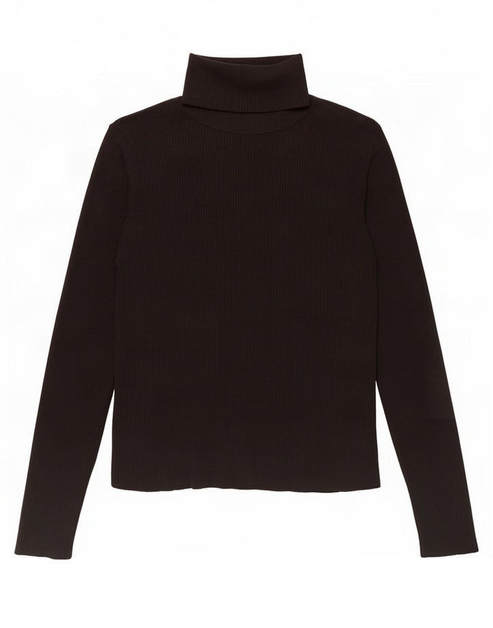 Zara Womens Top Long Sleeve UK 12 Medium Black Polyamide