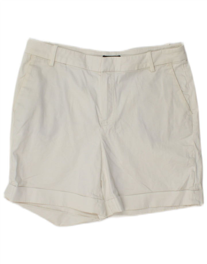 Massimo Dutti Womens Chino Shorts EU 38 Small W28 White Cotton