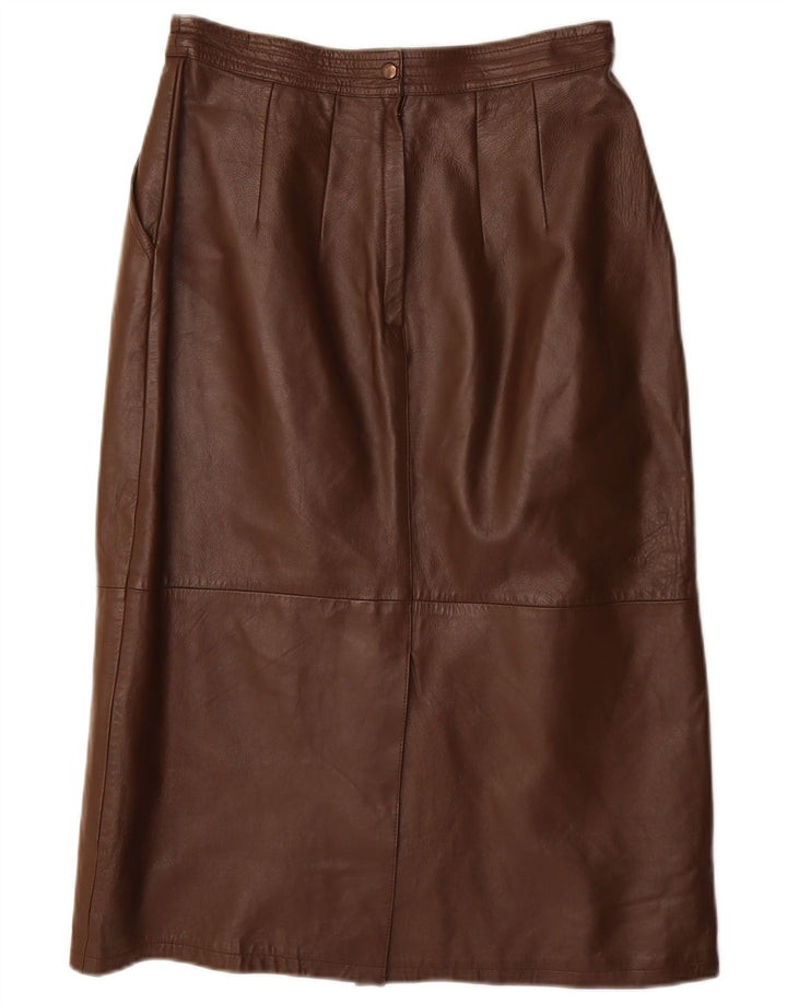 VINTAGE Womens Pencil Skirt IT 40 Small W28  Brown Leather