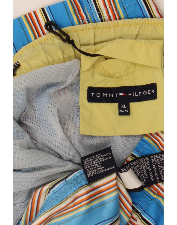 Tommy Hilfiger Mens Swimming Shorts XL Blue Striped Polyester