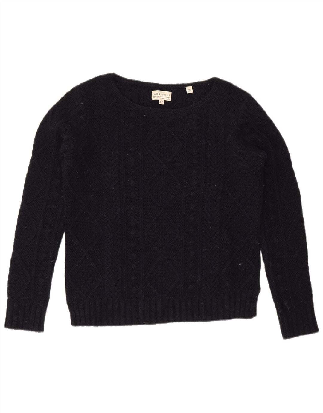 JACK WILLS Womens Oversized Boat Neck Jumper Sweater UK 10 Small Navy Blue