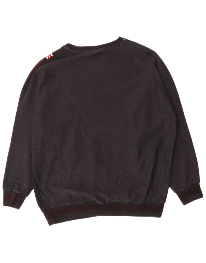 ELLESSE Mens Graphic Sweatshirt Jumper Large Navy Blue Colourblock Cotton