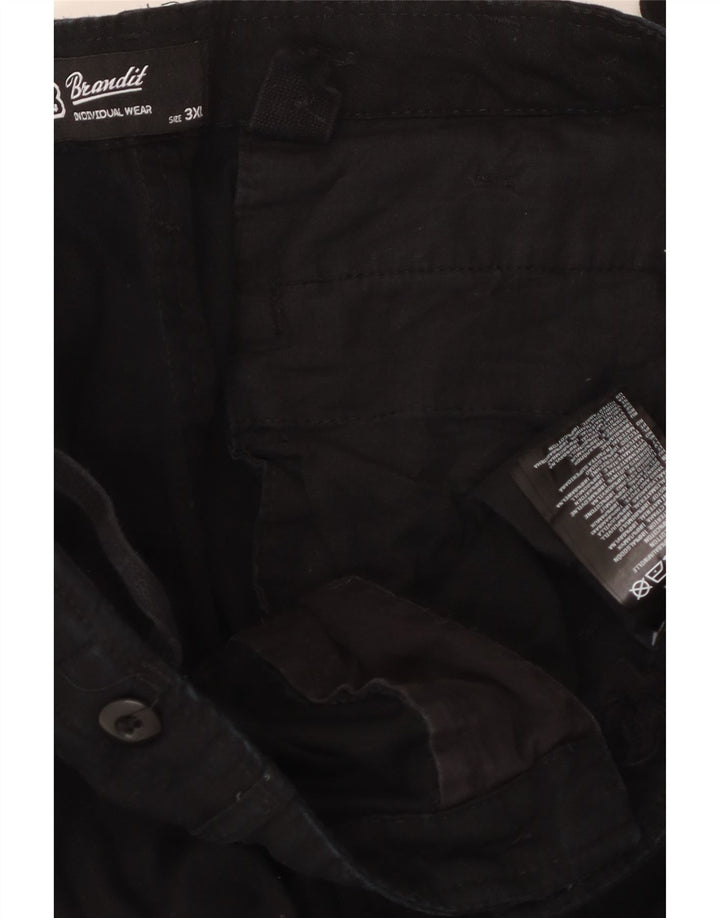 Brandit Mens Straight Cargo Trousers 3XL W40 L32 Black Cotton