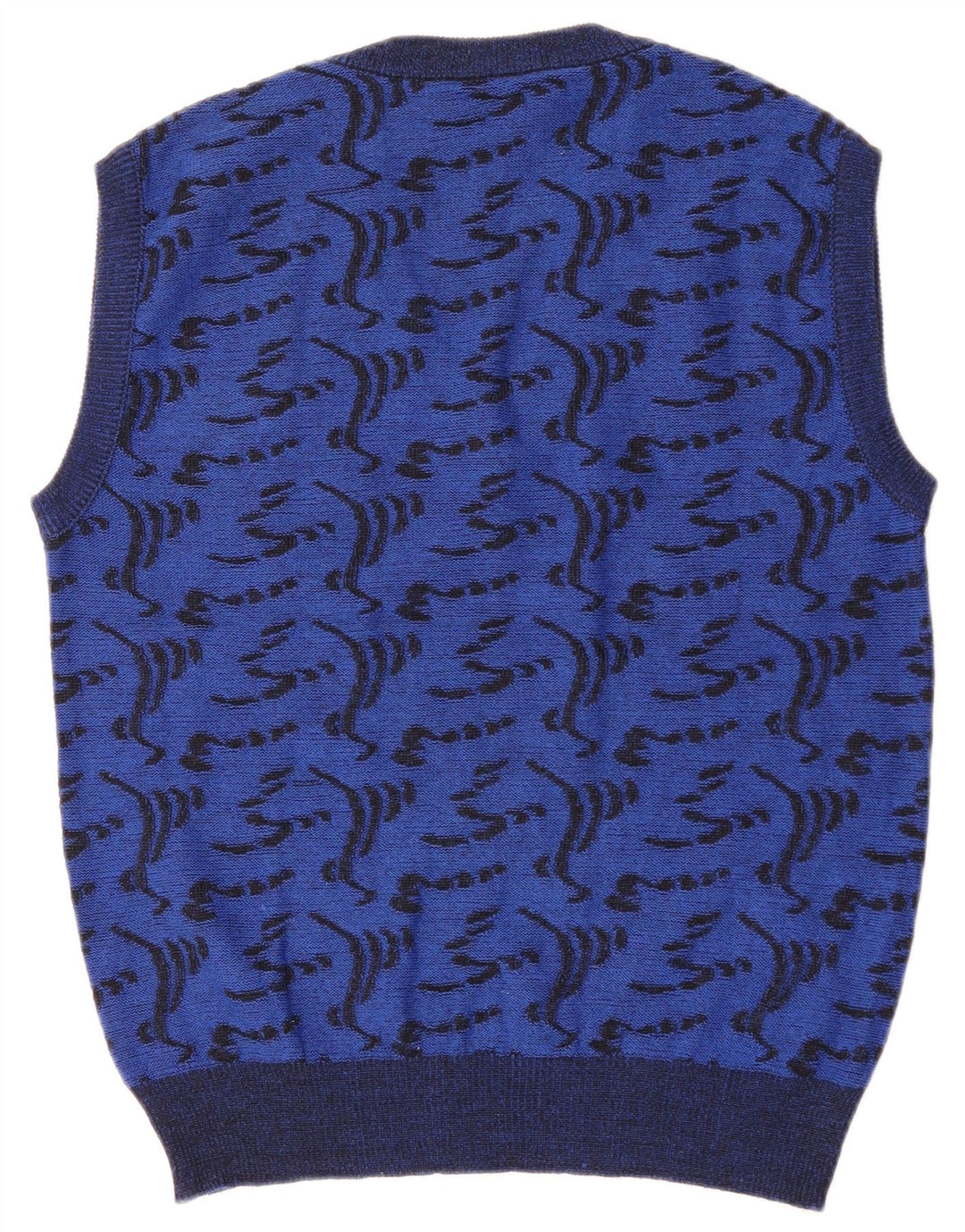 Rasica Mens Abstract Pattern Vest Tank Top Medium Blue Viscose