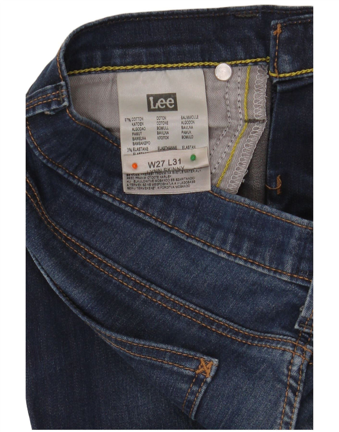 LEE Womens Lynn Skinny Jeans W27 L31 Blue Cotton