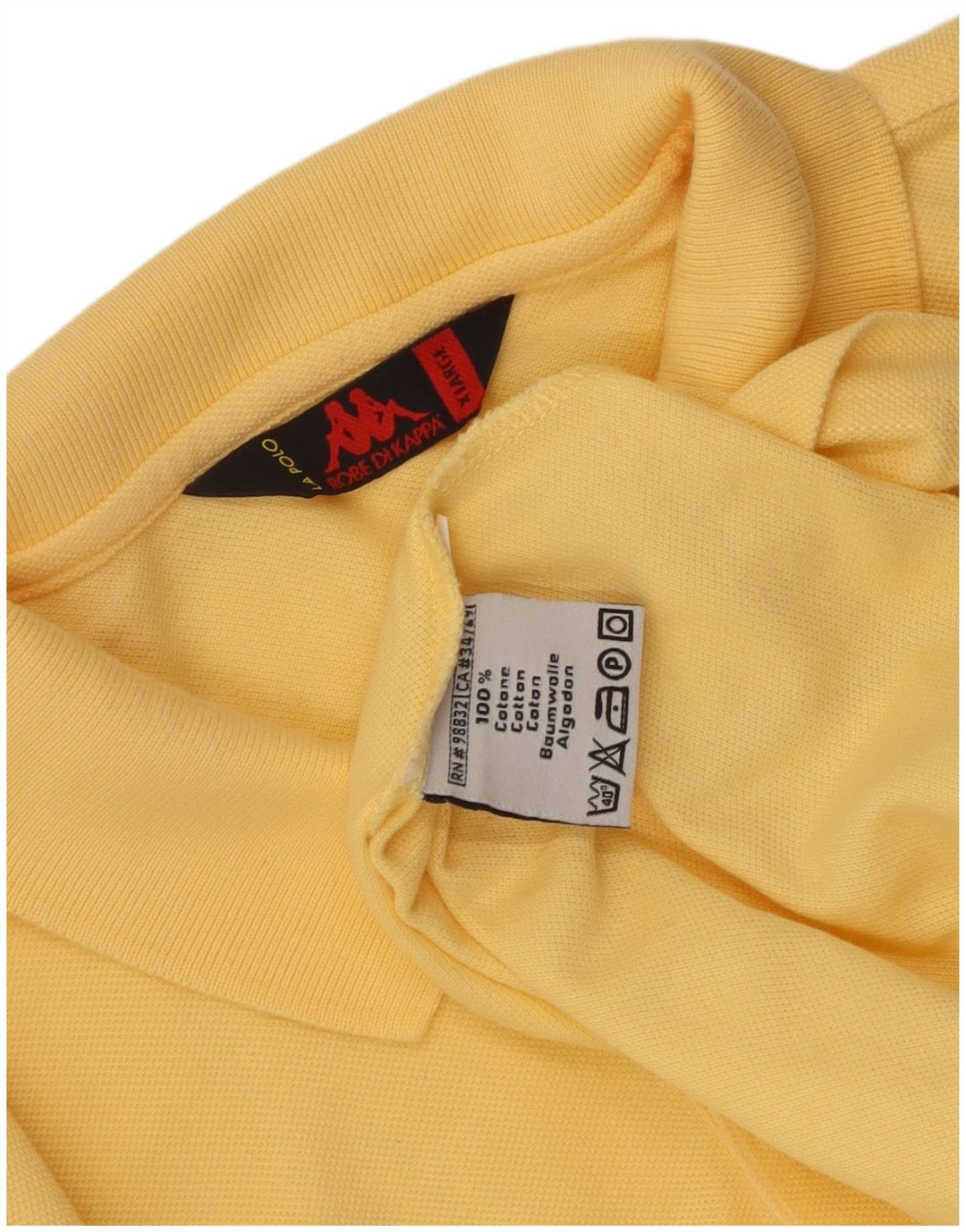 Kappa Mens Polo Shirt XL Yellow Cotton