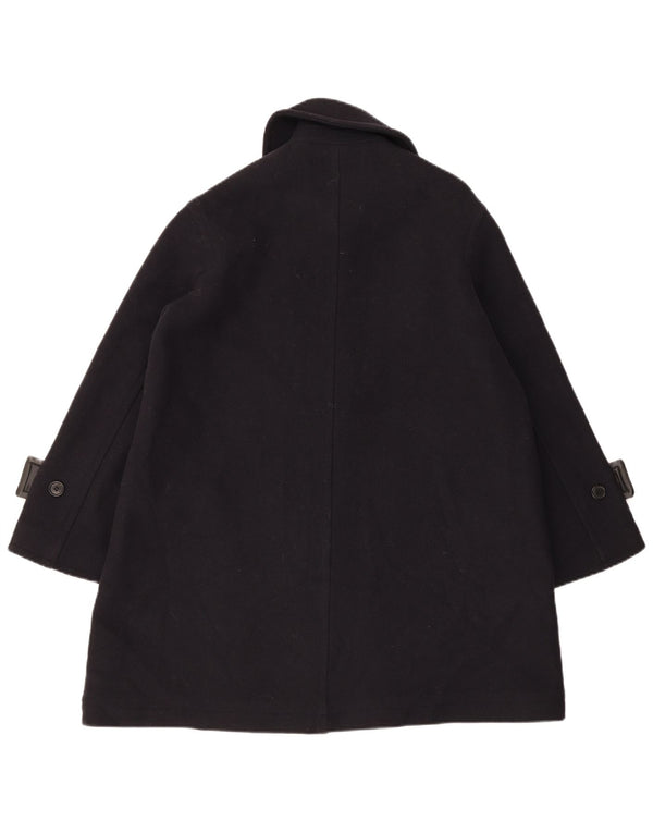 Zara Womens Oversized Overcoat UK 10 Small Navy Blue Wool