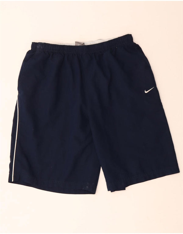 NIKE Mens Sport Shorts Large  Navy Blue Polyester