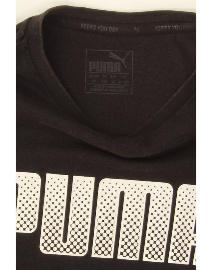 PUMA Boys Graphic T-Shirt Top 11-12 Years Black Vintage Puma and Second-Hand Puma from Messina Hembry 