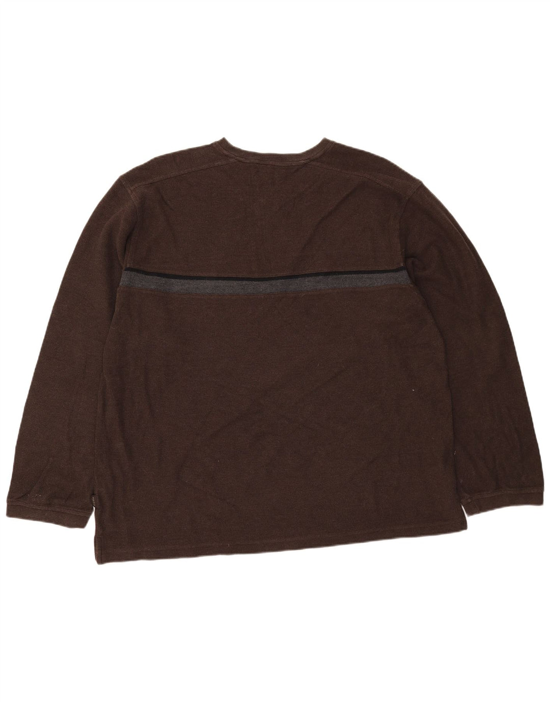 IZOD Mens Top Long Sleeve 2XL Brown Colourblock Cotton
