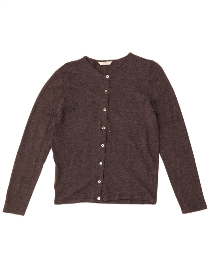 Marks & Spencer Womens Cardigan Sweater UK 10 Small  Grey New Wool