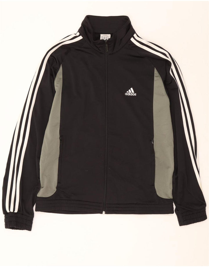 ADIDAS Mens Graphic Tracksuit Top Jacket UK 40/42 Medium Black Colourblock