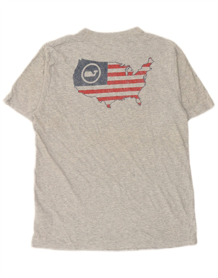 VINEYARD VINES Boys Graphic T-Shirt Top 15-16 Years XL Grey Colourblock