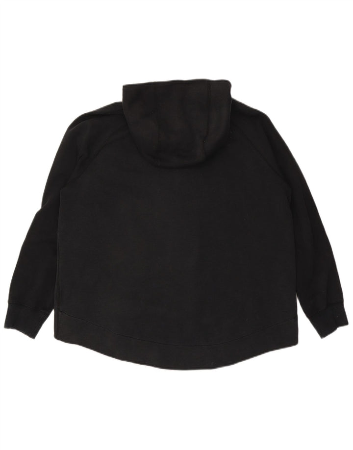 NIKE Womens Zip Hoodie Sweater UK 16 Large Black Cotton