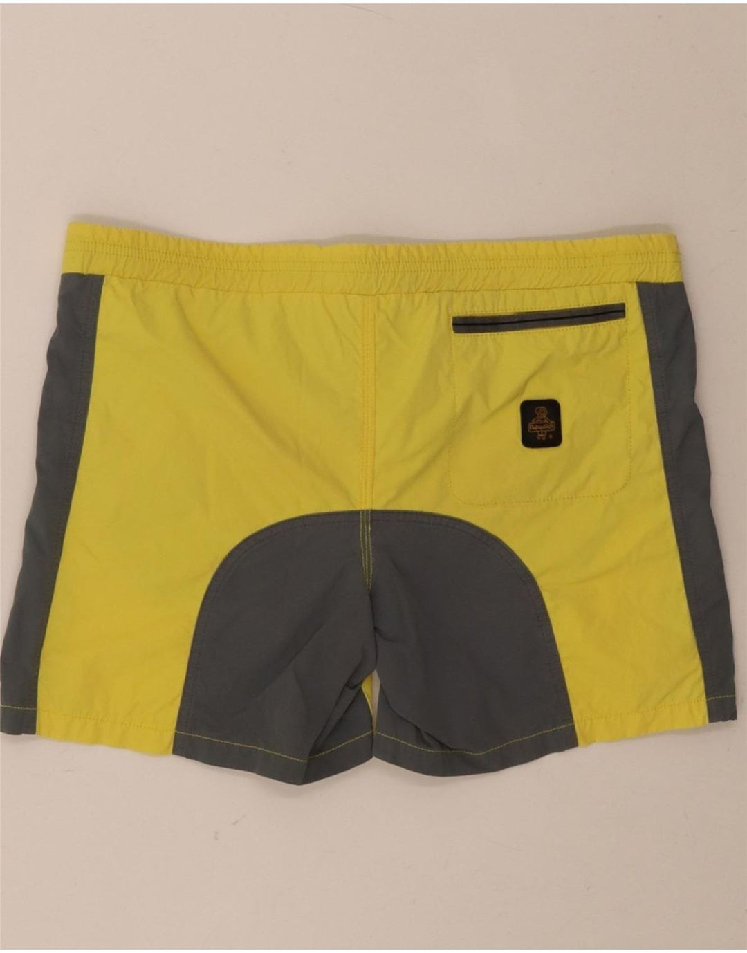 REFRIGIWEAR Mens Swimming Shorts Large  Yellow Colourblock Polyamide Vintage Refrigiwear and Second-Hand Refrigiwear from Messina Hembry 