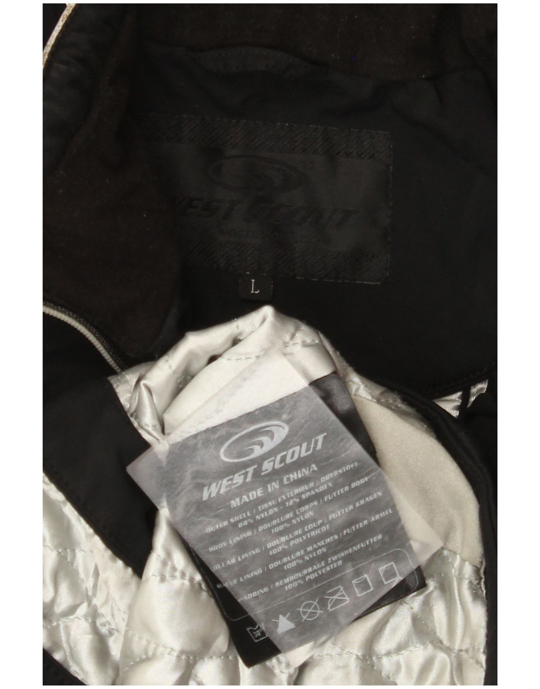 WEST SCOUT Womens Hooded Windbreaker Jacket UK 14 Large Black Nylon