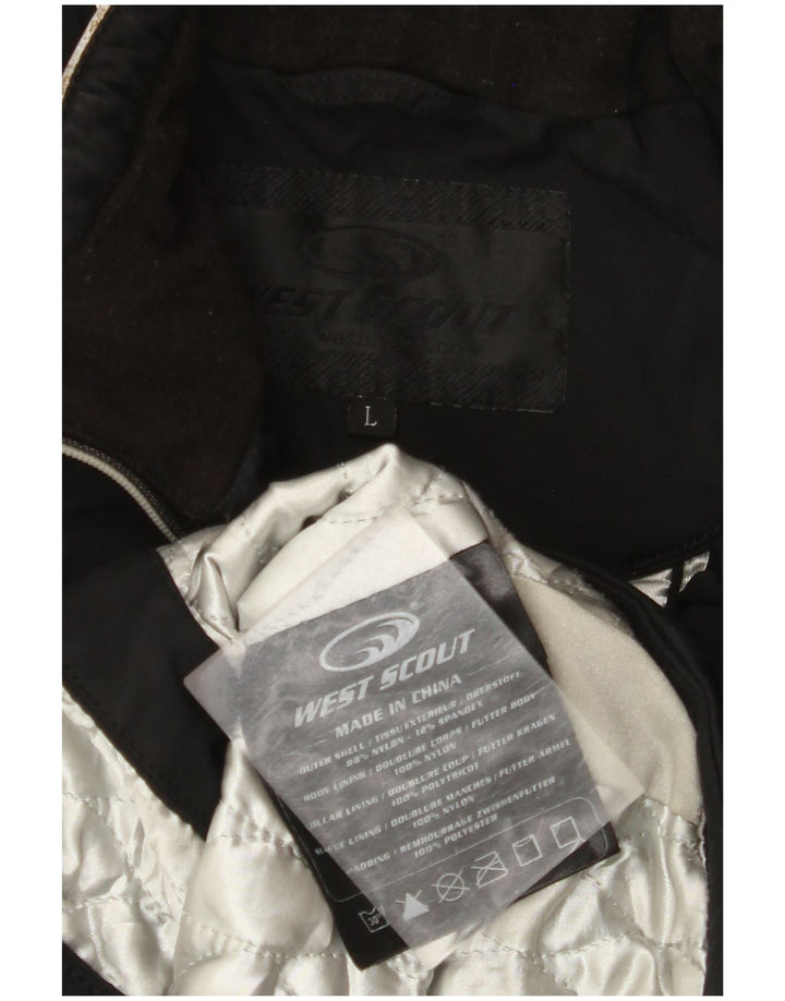 WEST SCOUT Womens Hooded Windbreaker Jacket UK 14 Large Black Nylon