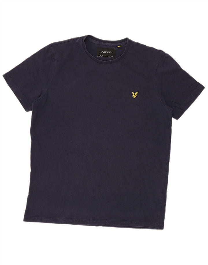 Lyle & Scott Mens T-Shirt Top Medium Navy Blue Cotton