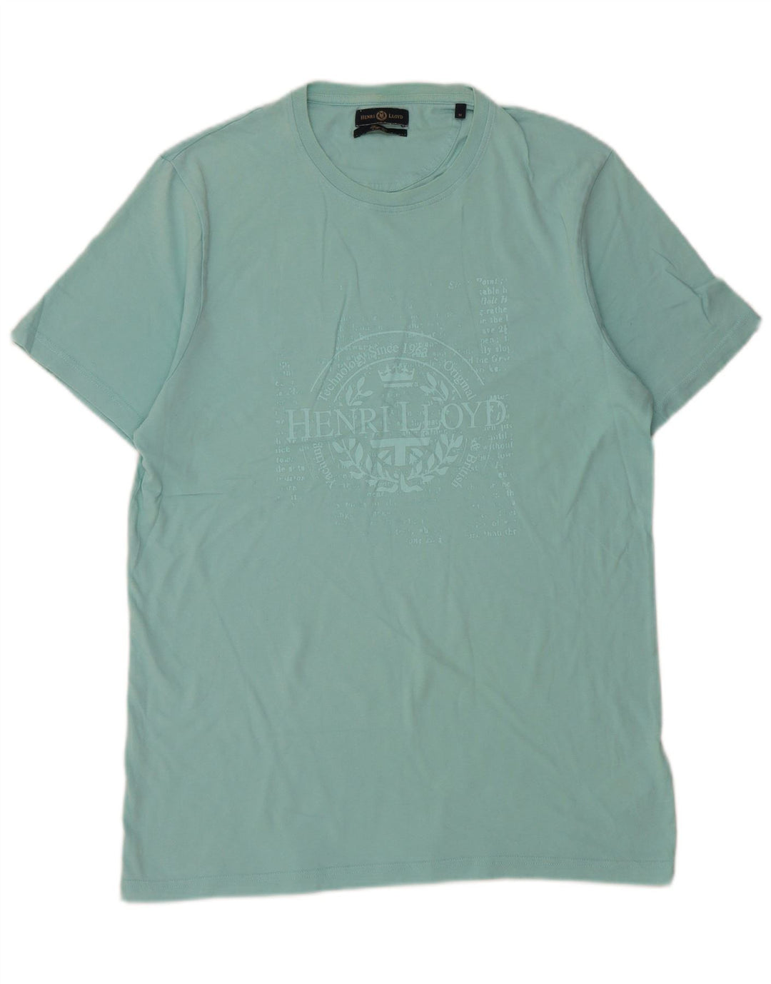 Henri Lloyd Mens Graphic T-Shirt Top Medium Turquoise Cotton