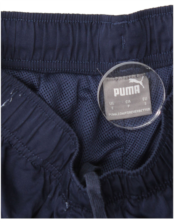 PUMA Mens Tracksuit Trousers Joggers Small  Navy Blue Polyester