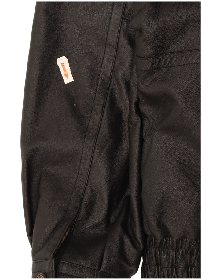 CANDA Mens Leather Jacket UK 44 2XL Black Leather