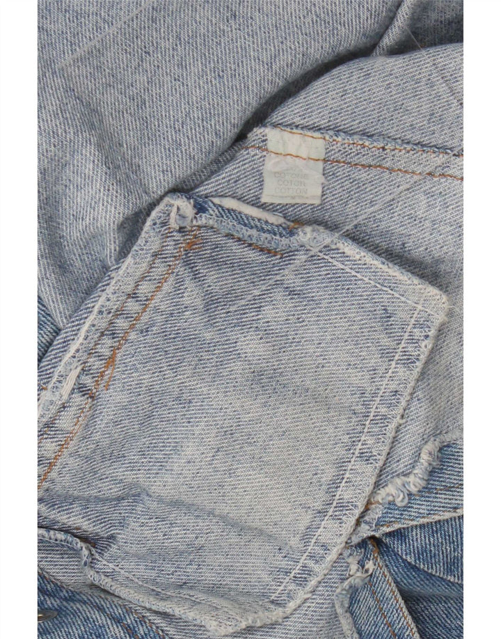Vintage Womens Military Denim Jacket IT 46 Large Blue Cotton