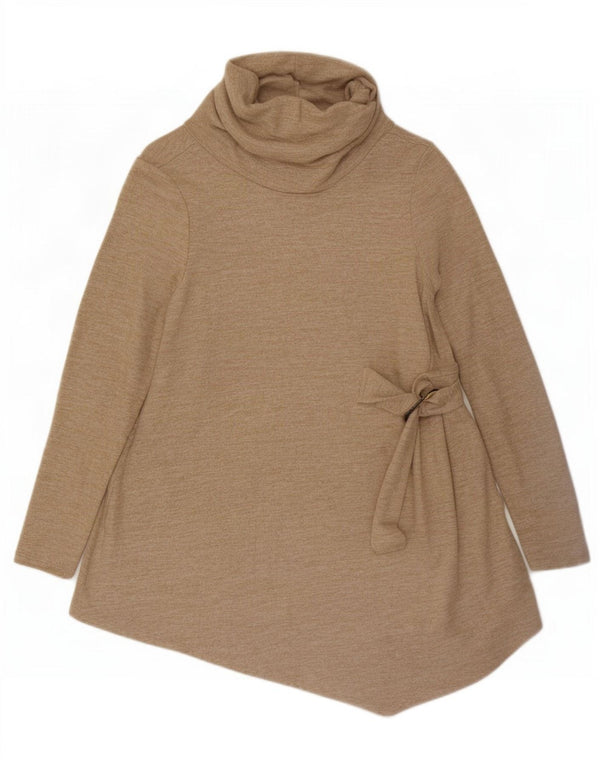 Phase Eight Womens Roll Neck Jumper Sweater UK 14 Large Beige Viscose