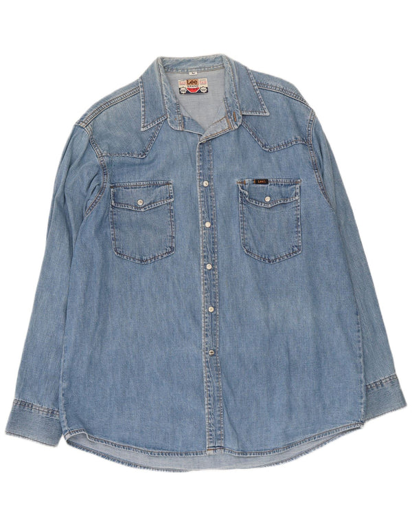 Lee Mens Denim Shirt Large Blue Cotton