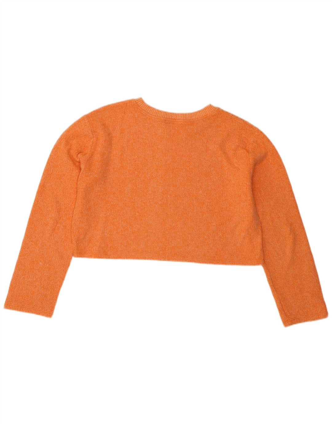 Zara Womens Crop Oversized Top Long Sleeve UK 10 Small Orange